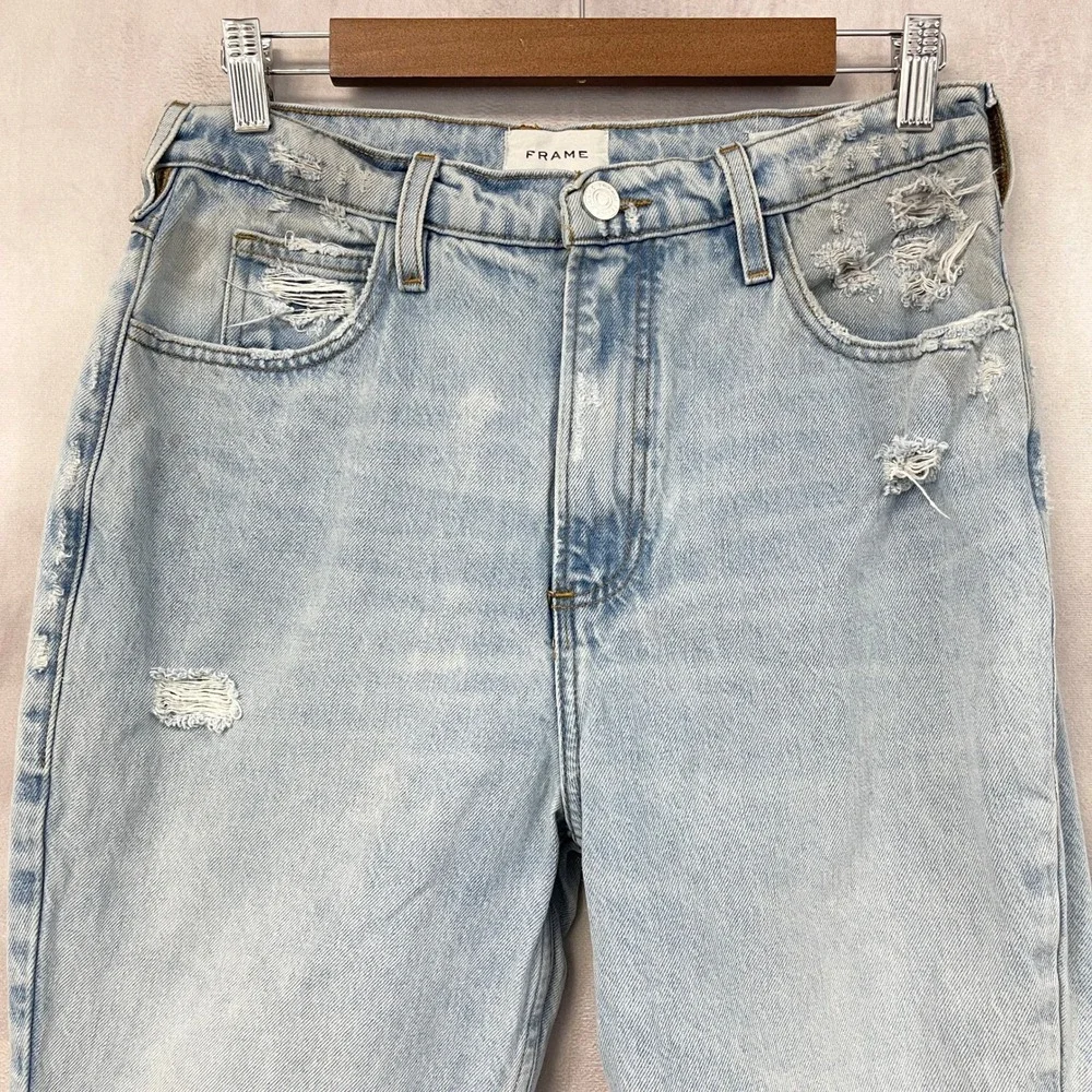 FRAME Le High N Tight Crop Mini Boot Jeans Womens 28 Distressed Grunge Indie